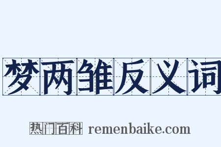 梦两雏反义词是什么意思的图片